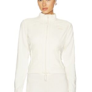 SKIMS Lounge Fleece Fitted Jacket in Ecru